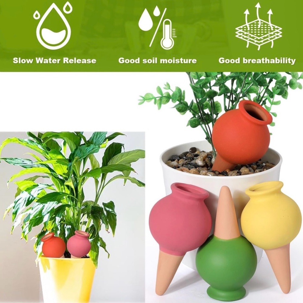 12 Pack Terracotta Watering Spikes, Holiday self-Watering Planter Set - Picture 2 of 6